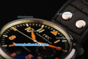 IWC Big Pilot Swiss Valjoux 7750 Automatic Movement Steel Case with Black Dial and Orange Markers-Limited Edition