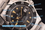 Rolex Submariner Automatic Movement Silver Case with Black Dial and Bezel-Orange Marker