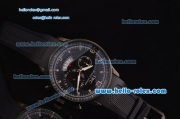 IWC Portuguese Chronograph Japanese Miyota OS20 Quartz PVD Case with Black Rubber Strap and Black Dial