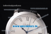 Glashutte Senator Automatic Miyota 9015 Automatic Steel Case with White Dial Roman Markers and Black Leather Strap