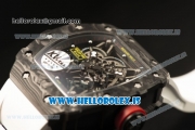 Richard Mille RM35-02 Carbon Fiber With Miyota 9015 Movement 1:1 Clone White Rubber