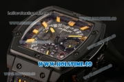 Hublot MP-06 Senna Chrono Miyota OS20 Quartz PVD Case with Yellow Stick Markers and Skeleton Dial