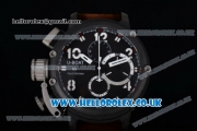 U-Boat Chimera Chrono Japanese Miyota OS10 Quartz PVD Case with Black Dial Red Second Hand and Brown Leather Strap