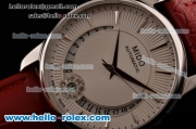 Mido Baroncelli II Swiss ETA 2824 Automatic Steel Case with Brown Leather Strap and White Dial