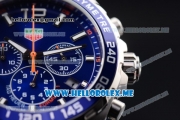 Tag Heuer Formula 1 Chronograph Miyota Quartz Stainless Steel Case/Bracelet with Blue Dial and Stick/Arabic Numeral Markers