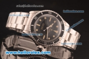 Rolex Submariner Oyster Perpetual Asia 2813 Automatic Full Steel with Black Dial and Beige Markers