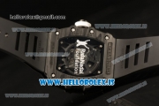 Richard Mille RM35-02 Carbon Fiber With Miyota 9015 Movement 1:1 Clone Black Rubber