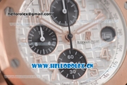 Audemars Piguet Royal Oak Offshore Seiko VK67 Quartz Rose Gold Case/Bracelet with White Dial and Arabic Numeral Markers