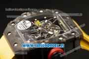 Richard Mille RM35-02 Carbon Fiber With Miyota 9015 Movement 1:1 Clone Yellow Rubber