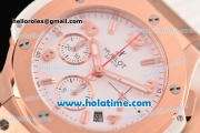 Hublot Big Bang Clone HUB4100 Automatic Rose Gold Case with White Rubber Strap and White Dial - 1:1 Original (TW)