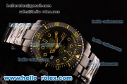 Rolex Sea-Dweller Bamford Asia 2813 Automatic PVD Case with PVD Strap Black Dial Yellow Markers