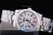 Rolex Datejust Automatic with White Dial and Diamond&Black Roman Marking