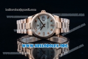 Rolex Day-Date Swiss ETA 2836 Automatic Rose Gold Case with White Dial Diamonds Markers and Rose Gold Bracelet (BP)