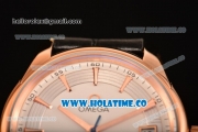 Omega De Ville Hour Vision Clone Omega 8500 Automatic Rose Gold Case with White Dial and Rose Gold Stick Markers (KW)