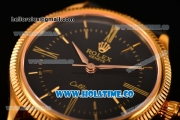 Rolex Cellini Time Asia 2813 Automatic Yellow Gold Case with Stick/Roman Numeral Markers and Black Dial