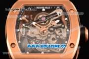 Richard Mille RM 038 Asia Automatic Rose Gold Case with Skeleton Dial and Black Inner Bezel - White Dot Markers