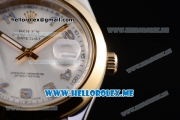 Rolex Day-Date II Asia Automatic Two Tone Case/Bracelet with Silver Dial and Arabic Numeral Markers