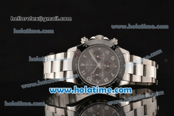 Rolex Daytona Chrono Swiss Valjoux 7750 Automatic Steel Case with Black Bezel Grey Dial and Arabic Numeral Markers