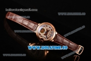 Cartier Ballon Bleu De Tourbillon Asia Automatic Rose Gold Case with Brown Dial and Roman Numeral Markers