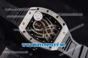 Richard Mille Natalie Portman RM-19-01 Asia Manual Winding Steel Case with Seleton Dial and Black Rubber Strap Diamonds Bezel