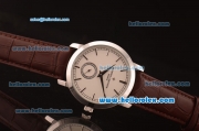 Vacheron Constantin Patrimony Automatic Steel Case with White Dial and Brown Leather Strap