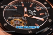 Hublot Big Bang Swiss Tourbillon Automatic Movement Rose Gold Case with Black Dial and Black Rubber Strap (PK)