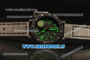 U-Boat U42 All Black PVD Case With Green Markers Miyota OS10 Chronograph Quartz