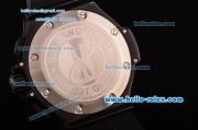 Hublot Big Bang Chronograph Miyota Quartz Movement PVD Case with Black Dial Ceramic Bezel and Black Rubber Strap