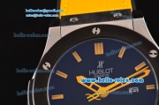 Hublot Classic Fusion Asia 2813 Automatic Steel case with Yellow Stick Markers PVD Bezel and Black Dial
