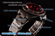 Rolex Sea-Dweller Bamford Asia 2813 Automatic PVD Case with PVD Strap Black Dial Red Markers