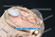 Audemars Piguet Royal Oak Swiss Quartz Rose Gold Case with Pink Dial and Rose Gold Bracelet (EF)