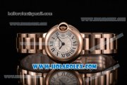 Cartier Ballon Bleu De Small Swiss Quartz Rose Gold Case/Bracelet with Silver Dial and Black Roman Numeral Markers