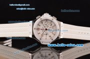 Hublot Big Bang Chronograph Swiss Valjoux 7750-DD Automatic Steel Case with White Dial and Ceramic Bezel