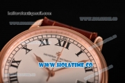 Vacheron Constantin Patrimony Miyota 9015 Automatic Rose Gold Case with White Dial and Black Roman Numeral Markers