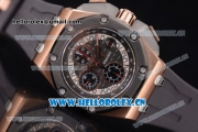 Audemars Piguet Royal Oak Offshore Chronograph Michael Schumacher Clone AP Calibre 3126 Automatic Rose Gold Case with Black Dial Stick Markers and Grey Rubber Strap (J12)