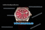 Rolex Day-Date Asia 2813/Swiss ETA 2836/Clone Rolex 3135 Automatic Steel Case with Burgundy Dial and Stick Markers (BP)