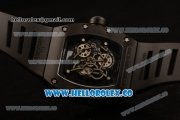 Richard Mille RM 055 Bubba Watson Miyota 9015 Automatic Ceramic Case with Black Rubber Strap and Black Dial