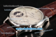 IWC Portuguese Tourbillon Schaffhausen Asia 6497 Manual Winding Steel Case with Silver Dial and Arabic Numeral Markers