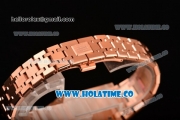 Audemars Piguet Royal Oak 33MM Miyota Quartz Rose Gold Case/Bracelet with White Dial and Stick Markers (EF)