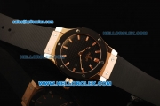 Hublot Classic Fusion Swiss ETA 2824 Automatic Movement Black Dial with Black Bezel and Black Rubber Strap