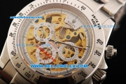 Rolex Daytona Skeleton Oyster Perpetual Date Automatic with Skeleton Yellow Dial and White Bezel