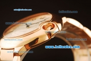 Cartier Ballon Bleu De Automatic Full Rose Gold with White Dial and Roman Markers