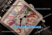 Franck Muller Master Square Miyota OS20 Quartz Steel Case with Black Leather Strap and White Dial (GF)