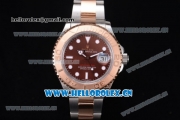 Rolex Yacht-Master 40 Clone Rolex 3135 Automatic Two Tone Case/Bracelet with Brown Dial and Dot Markers (BP)