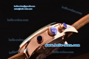 Tag Heuer Carrera Heritage Chrono Miyota OS10 Quartz Rose Gold Case with Brown Leather Strap White Dial