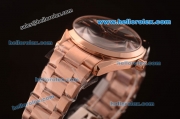 Omega Seamaster Asia 2813 Automatic Full Rose Gold Case with Black Stripe Dial-ETA Coating