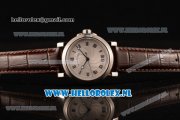 Breguet Marine Big Date Clone Breguet Automatic Steel Case with White Dial and Brown Leather Strap