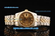 Rolex Day-Date Oyster Perpetual Swiss ETA 2836 Automatic Movement Steel Case with Gold Bezel and Two Tone Strap Rolex Day-Date Oyster Perpetual Swiss ETA 2836 Automatic Movement Steel Case with Gold Bezel and Two Tone Strap
