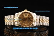 Rolex Day-Date Oyster Perpetual Swiss ETA 2836 Automatic Movement Steel Case with Gold Bezel and Two Tone Strap