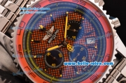Breitling Navitimer Chronograph Miyota OS20 Quartz Full Steel with Black Subdial and Orange Grid Dial